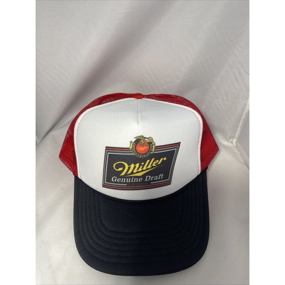 Miller Genuine Draft Beer Trucker Hat Mesh Hat Adjustable Cap Miller Hat - Picture 4 of 4